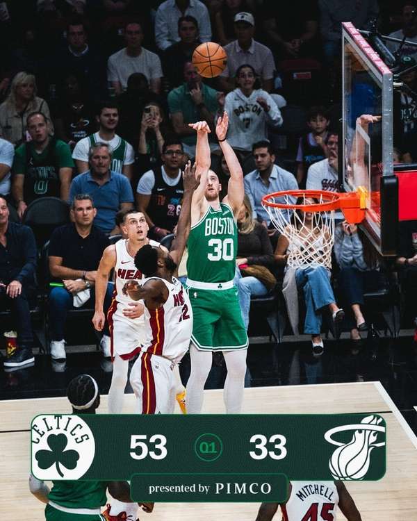 绿军首节火力全开轰53分！刷新队史纪录比肩历史第二